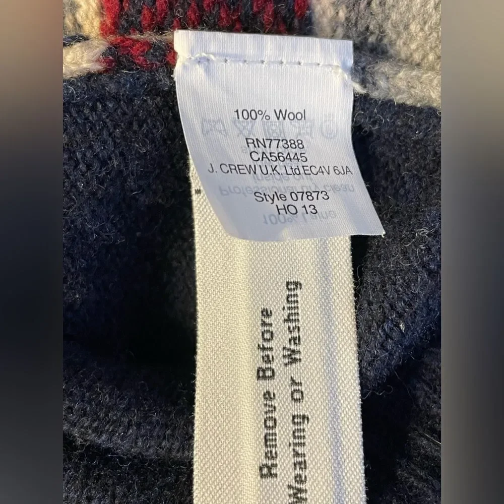 J.Crew Jeweled Fair Isle Stripe Wool Sweater S